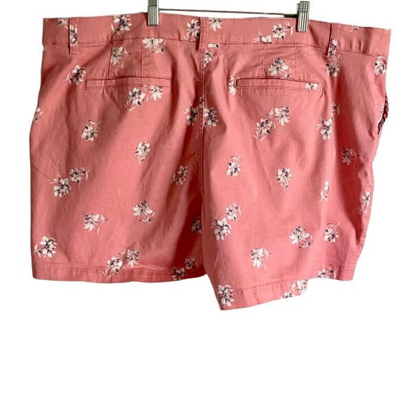 Lane Bryant Pink Floral Shorts with 5 inch inseam Women's Size 24 - Picture 5 of 8